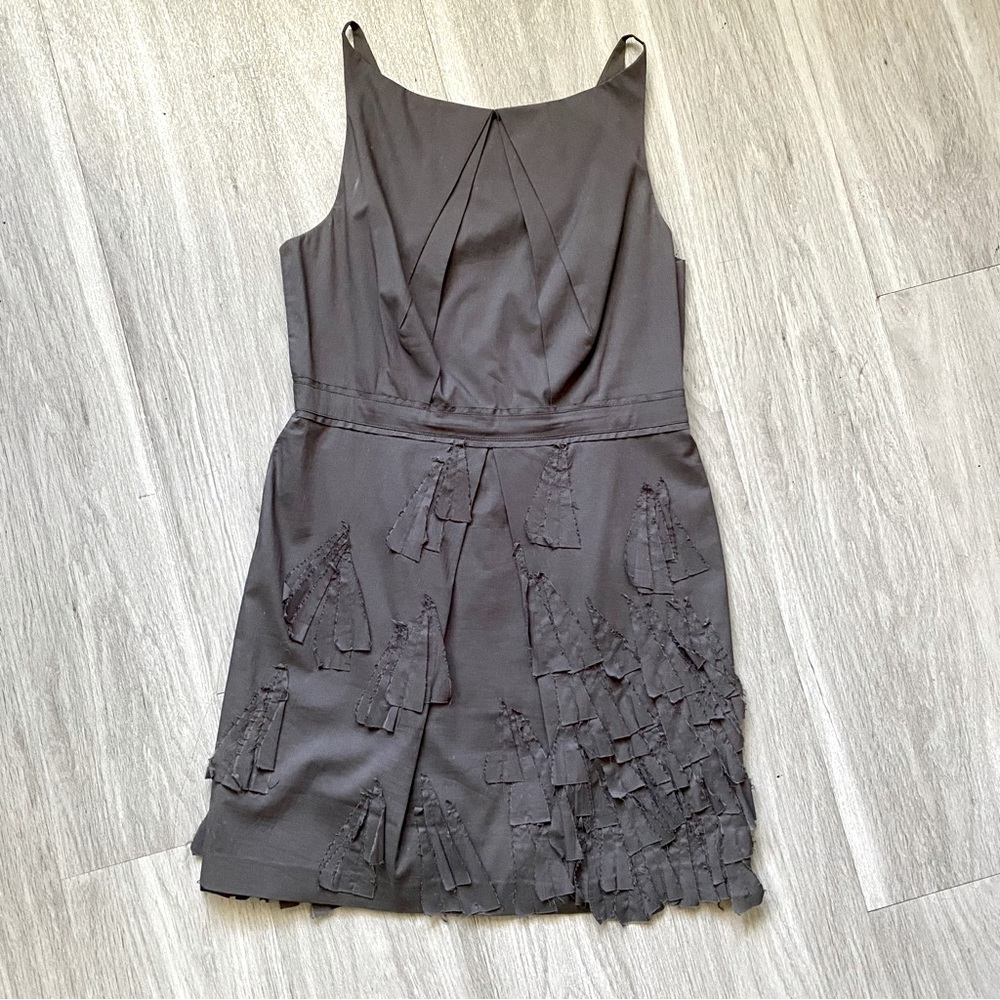 Robert Rodriguez charcoal grey sheath dress